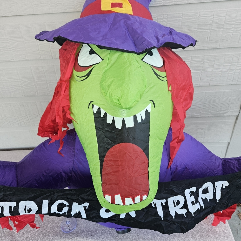 Halloween Window Airblown Inflatable Decor Indoor Outdoor Witch Light Up - Picture 3 of 7